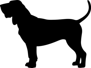  Dog breed black silhouette and line art