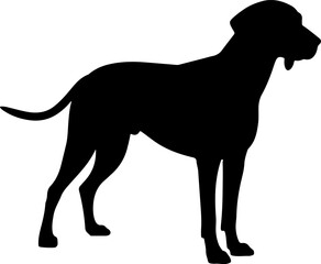  Dog breed black silhouette and line art