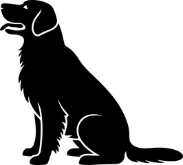  Dog breed black silhouette and line art