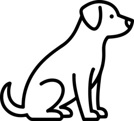  Dog breed black silhouette and line art