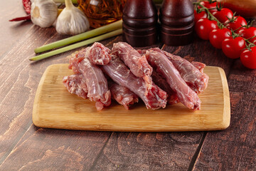 Raw chicken neck for cooking
