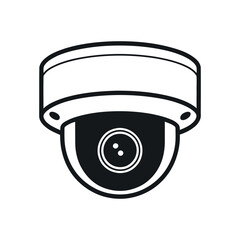 Dome Security Camera Icon Black and White Illustration for Surveillance System Design on white background © MOHAMMAD