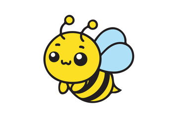 Obraz premium Cute Honey Bee Flying on white background. (02)