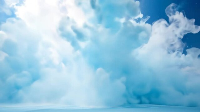 Abstract Blue Cloudscape Background With Light