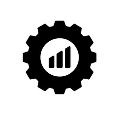 Upward Trend Cogwheel Icon in Reports and Apps