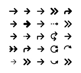 Fototapeta premium Modern Arrow Icon Set Vector Collection of Directional Symbols
