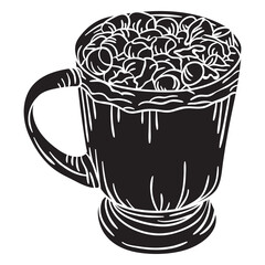 Hand drawn marshmallow hot chocolate cut out