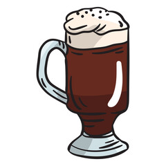 Irish coffee beverage whiskey illustration