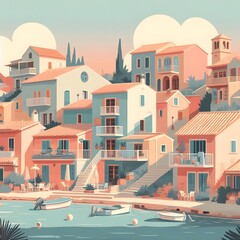 Fototapeta premium colorful houses in the city