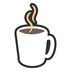 Hot coffee color stroke