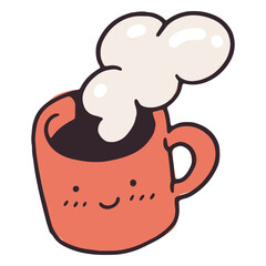 Self esteem coffee cute icon