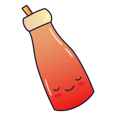 Cute smiling red juice with straw