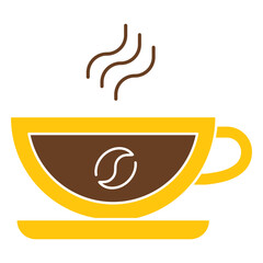Yellow cup of coffee