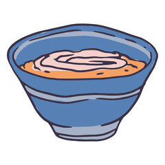 A steaming hot bowl of soup