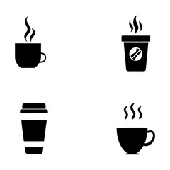 coffee cup icon set cups of coffee tea collection