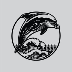 Dolphin Silhouette Logo Concept