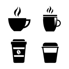 coffee cup icon set cups of coffee tea collection