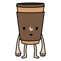 Coffee cup cartoon take away sad