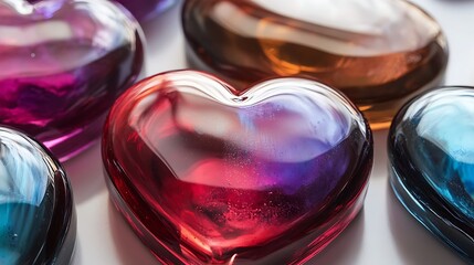Layered hearts with glossy resin finish