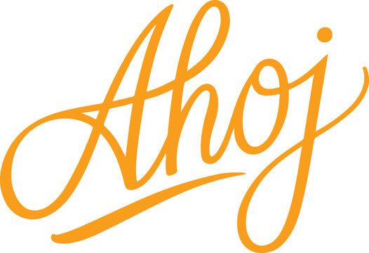 Ahoj - Handwritten Orange Script.
