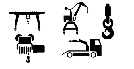 Different types of cranes for lifting weights, Building construction tools,Modern cranes 
