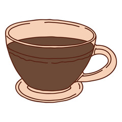American cup of coffee color stroke