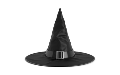 Fototapeta premium Halloween Witch Hat isolated on White Background, Classic Costume Accessory