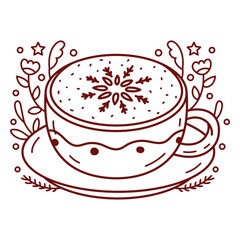 Cup of coffee with a snowflake on it