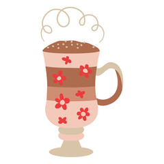 Floral design of a cup of coffee