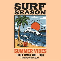 Naklejka premium summer girls print. Hawaii tropical graphics in vector. . graphics tee gor beach vibes. vintage retro t-shirt design.