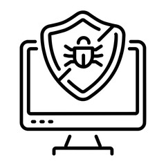 An outline style icon of antivirus