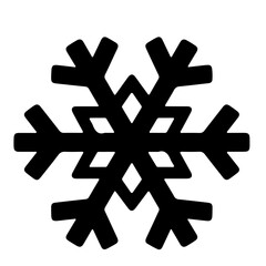 A stylized black snowflake illustration, simple and geometric.