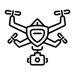 A line style icon of surveillance drone