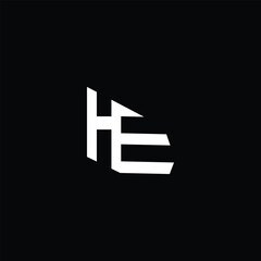 Initial letter  H,E,HE elegant and luxury , minimal monogram logo design vector template.