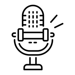 An outline style icon of microphone