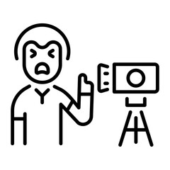 A line style icon of shouting