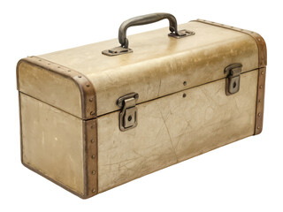 Classic vintage tool box png old metal toolbox png rustic storage case png antique hand tool carrier png retro work gear box png classic utility chest png transparent background image