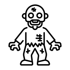 An outline style icon of zombie