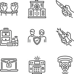 Set of Security Linear style Icons 