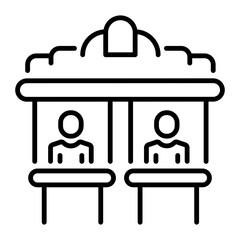A linear style icon of box office