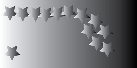 Silver vector star design with a metallic texture on a black background, ideal for Christmas pattern illustration