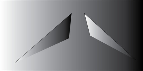Abstract geometric background with a 3D paper plane, an origami business concept vector illustration with a blank sheet, and a light shadow arrow design template