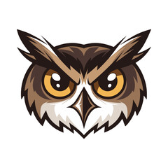 Stylized Owl Face with Sharp Features