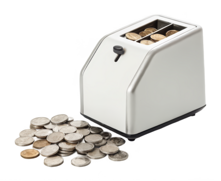 Coin counter png money counting machine png electronic coin sorter png financial tool png currency organization device png change counter unit png transparent background image