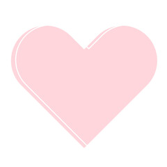 Pink Romantic heart Frame with Outline Border Icon. Wedding, valentine Day, Baby Shower Party Decoration Design. Cute kawaii Happy Positive Element Symbol. 