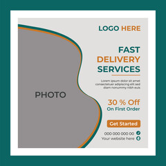 Fast Delivery Service Social Media Post Design