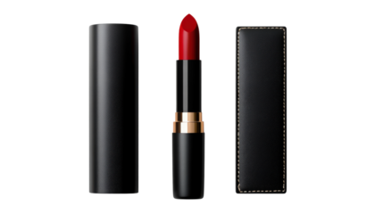 Beauty product launch red lipstick unveiling modern studio product photography stylish environment close-up view glamour concept