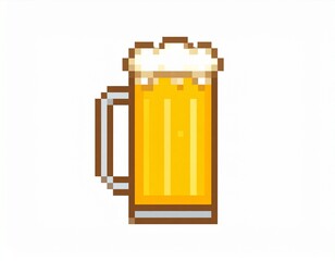 vector illustration of BEER. PALE BEER 8BIT PIXELATED ART