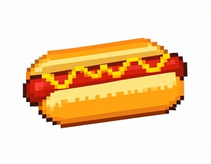 vector illustration of HOT DOGS. HOTDOG 8BIT PIXELATED ART