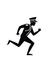 Running Police Officer Silhouette Icon